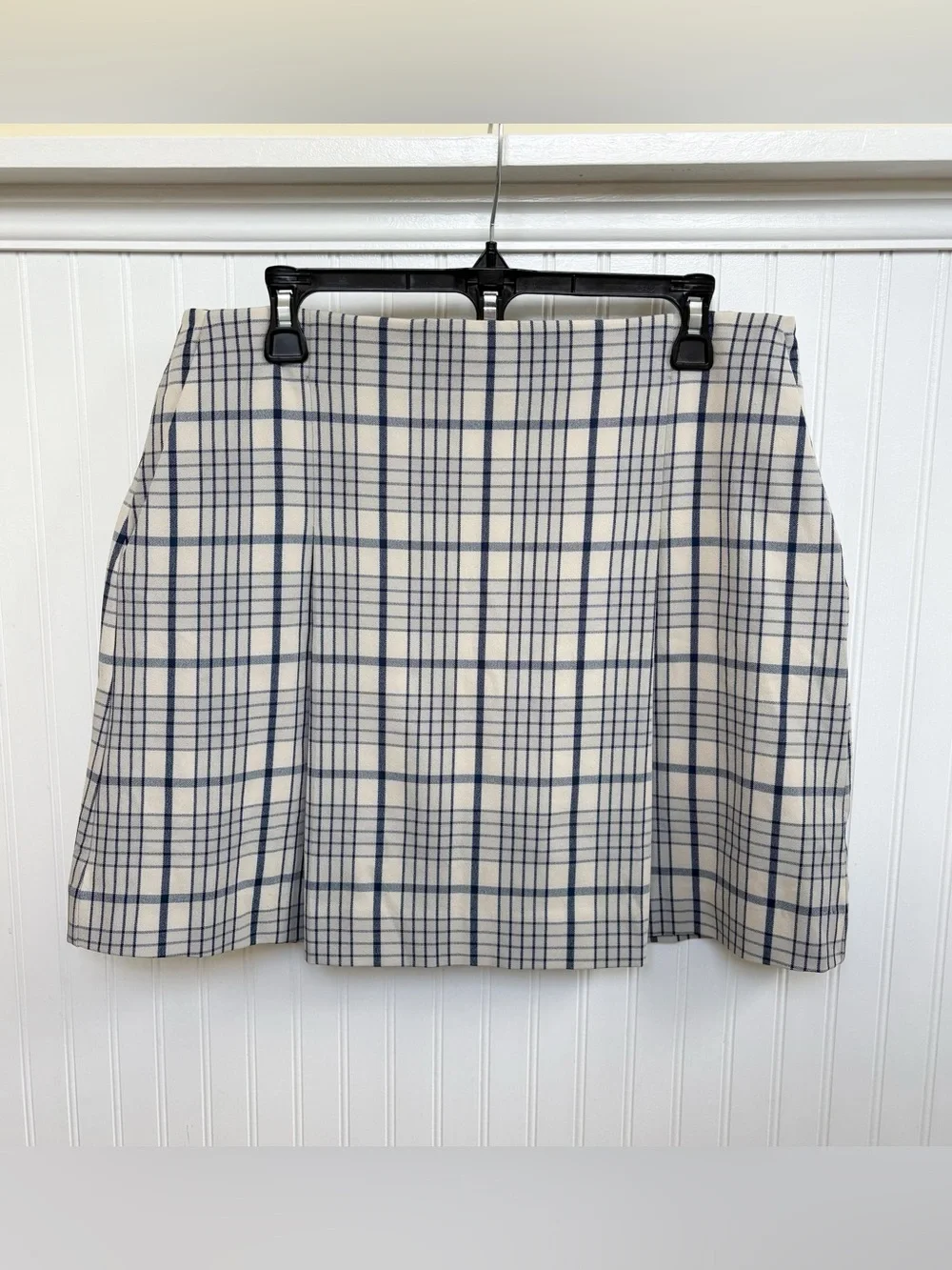Tory Burch Pleated Front Twill Golf Skort Women’s 10 Sesame Uptown Plaid NWT